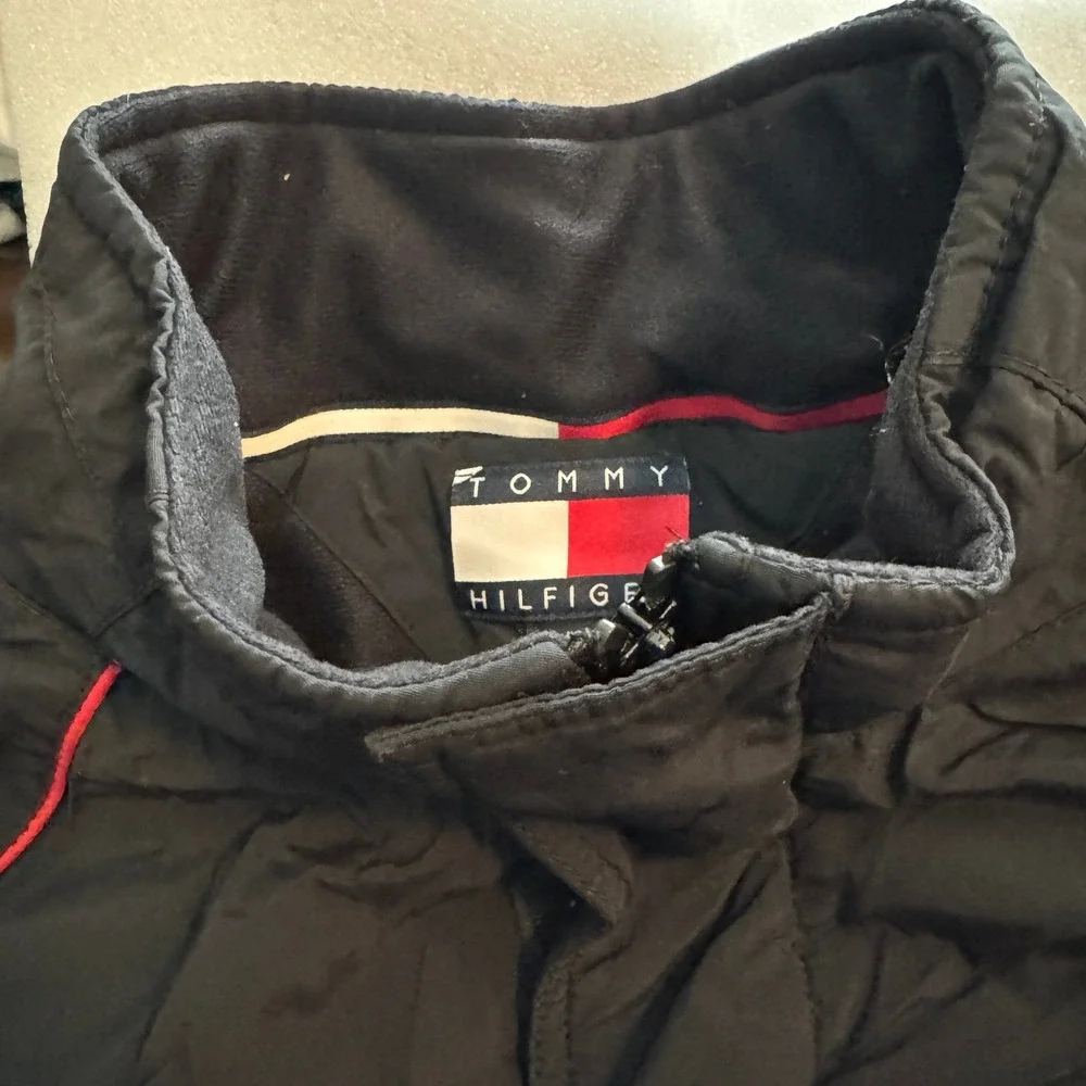 Vintage Tommy Hilfiger Puffer‎ Ski Style Jacket Men's Size XL Black Logo 2005